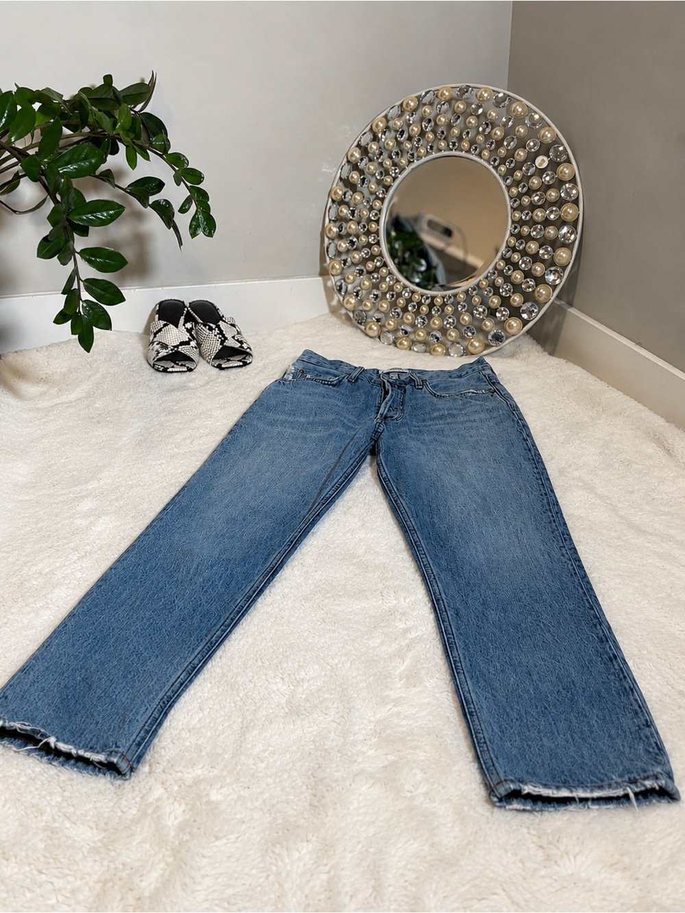 AGOLDE 90’s High-Rise Waist Straight Leg Jeans In Light Indigo – Size 26